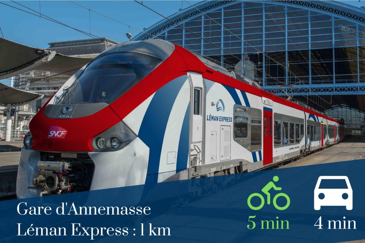 Homey Wood - New - Appartement Avec Une Chambre - Parking Prive Gratuit - Balcon Prive - A 5 Min De La Gare Pour Rejoindre Geneve Annemasse Εξωτερικό φωτογραφία